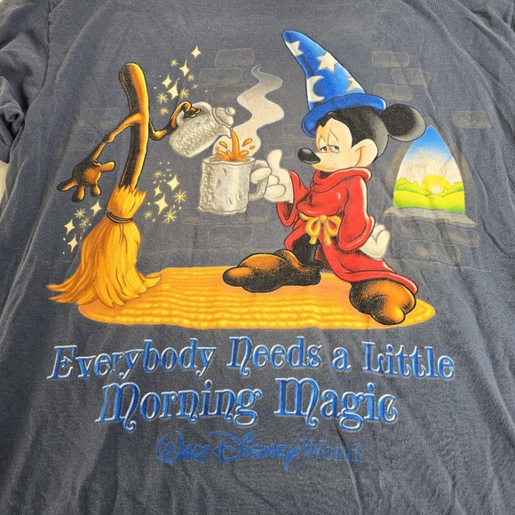 Vintage 90's Walt Disney World Sorcerer Mickey Mouse Long Tshirt Nightgown Dress - Picture 3 of 6